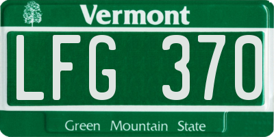 VT license plate LFG370