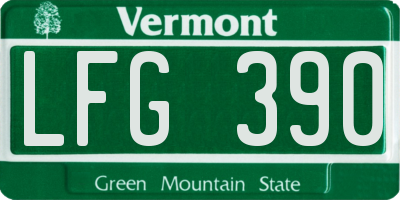 VT license plate LFG390