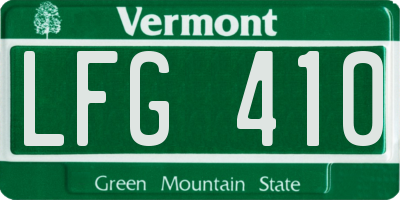 VT license plate LFG410