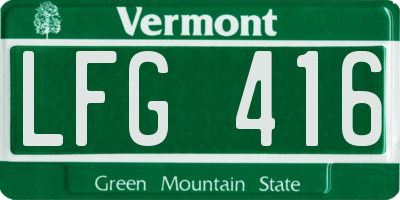 VT license plate LFG416