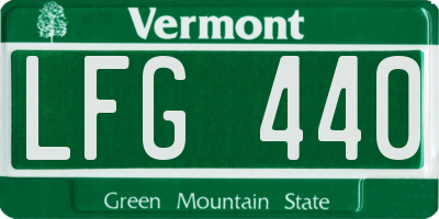 VT license plate LFG440