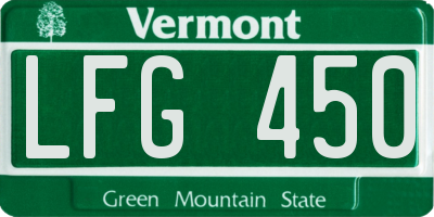 VT license plate LFG450