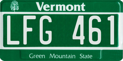 VT license plate LFG461