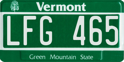 VT license plate LFG465