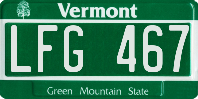VT license plate LFG467
