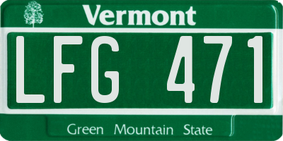 VT license plate LFG471