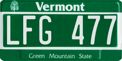 VT license plate LFG477
