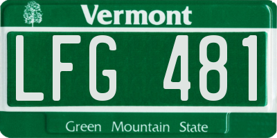 VT license plate LFG481