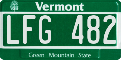 VT license plate LFG482