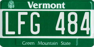 VT license plate LFG484