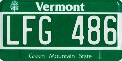 VT license plate LFG486
