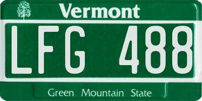 VT license plate LFG488