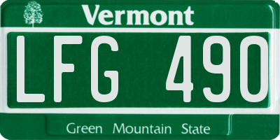 VT license plate LFG490