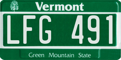 VT license plate LFG491