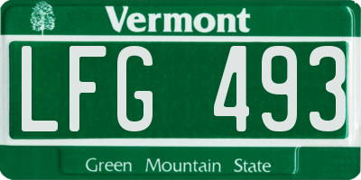 VT license plate LFG493