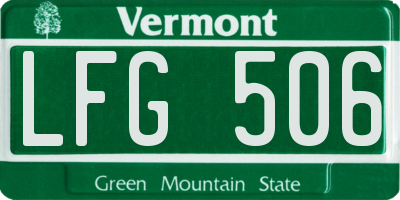 VT license plate LFG506