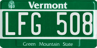 VT license plate LFG508