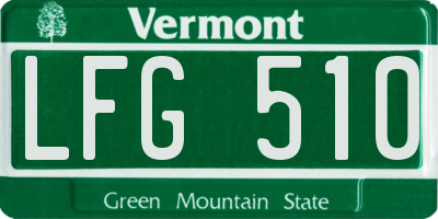 VT license plate LFG510