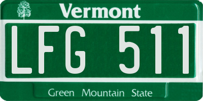VT license plate LFG511