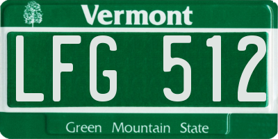 VT license plate LFG512