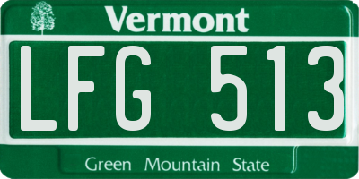 VT license plate LFG513
