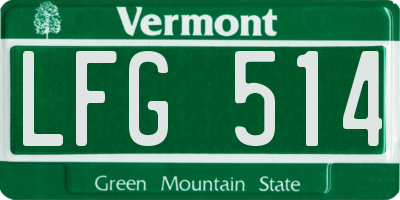 VT license plate LFG514