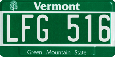 VT license plate LFG516