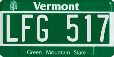 VT license plate LFG517