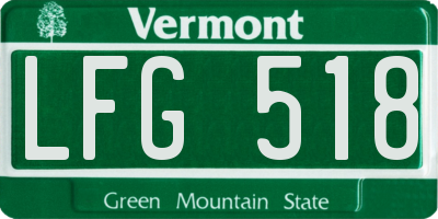 VT license plate LFG518