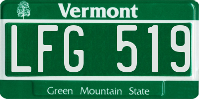 VT license plate LFG519