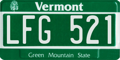 VT license plate LFG521
