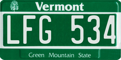 VT license plate LFG534