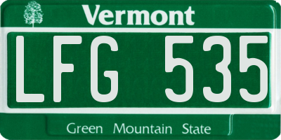 VT license plate LFG535