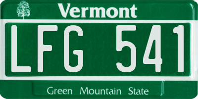 VT license plate LFG541