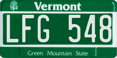 VT license plate LFG548