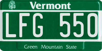 VT license plate LFG550