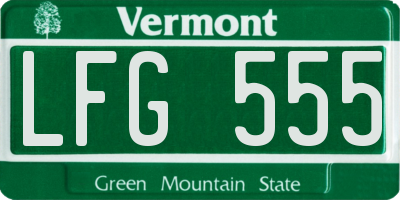 VT license plate LFG555