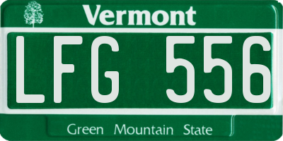 VT license plate LFG556
