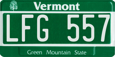 VT license plate LFG557