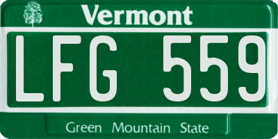 VT license plate LFG559