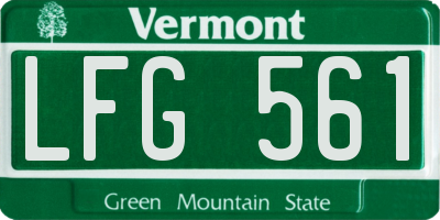 VT license plate LFG561