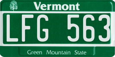 VT license plate LFG563