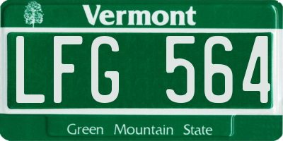 VT license plate LFG564