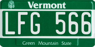 VT license plate LFG566