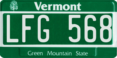 VT license plate LFG568