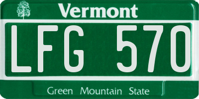 VT license plate LFG570