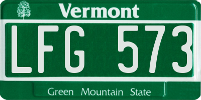 VT license plate LFG573