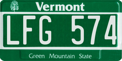 VT license plate LFG574