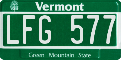 VT license plate LFG577