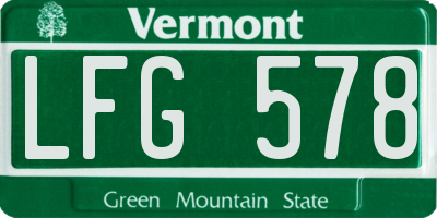 VT license plate LFG578